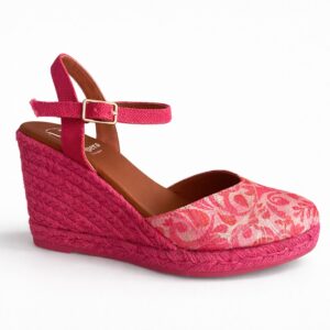 Cuña yute teñido fucsia.