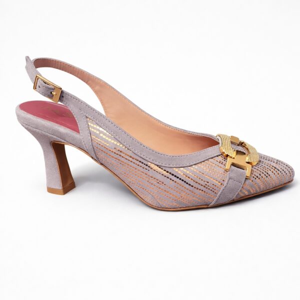 Zapato fiesta ante azul con hebilla