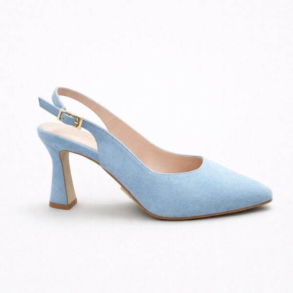 Zapato ante tacón alto azul,