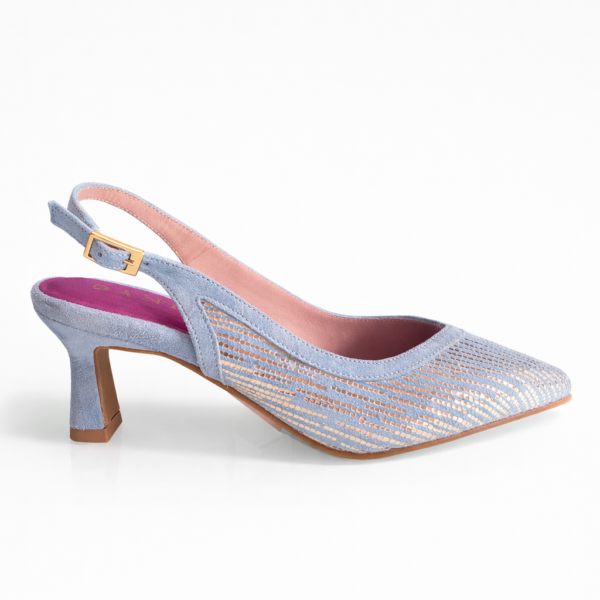 Zapato ante azul ,brillo