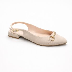 Zapato destalonado ante, nude . colección primavera 26.