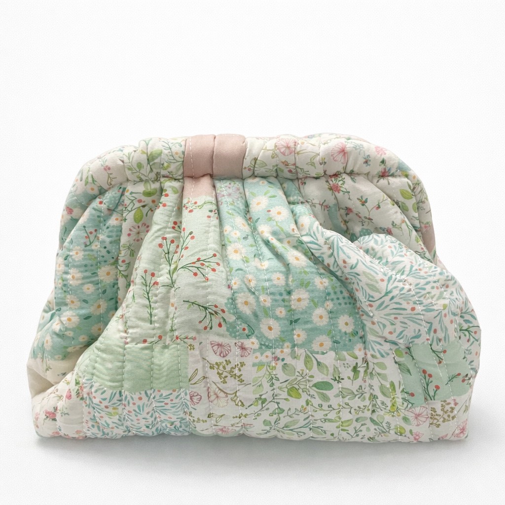 Bolso clutch acolchado patchwork - Imagen 18