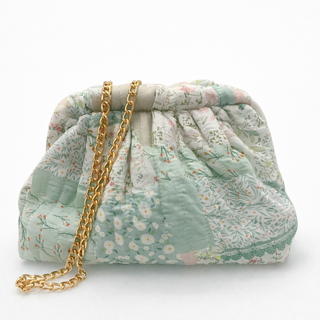 Bolso clutch acolchado patchwork - Imagen 20