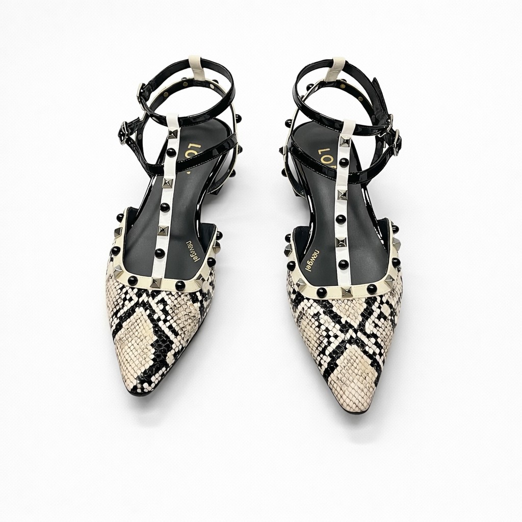 NUEVA COLECCIÓN. (zapato de muestra). Zapato pulsera print sin tacón - Imagen 4