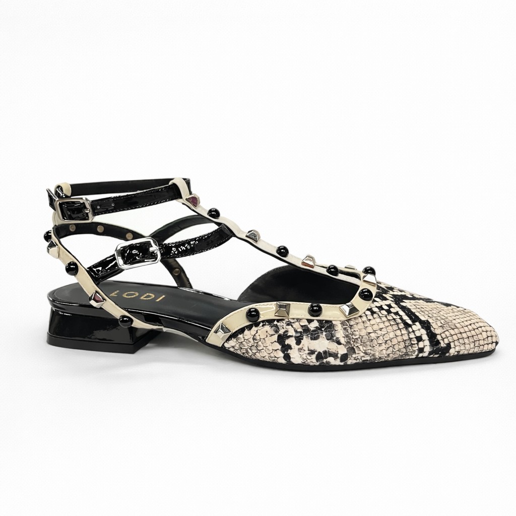 NUEVA COLECCIÓN. (zapato de muestra). Zapato pulsera print sin tacón