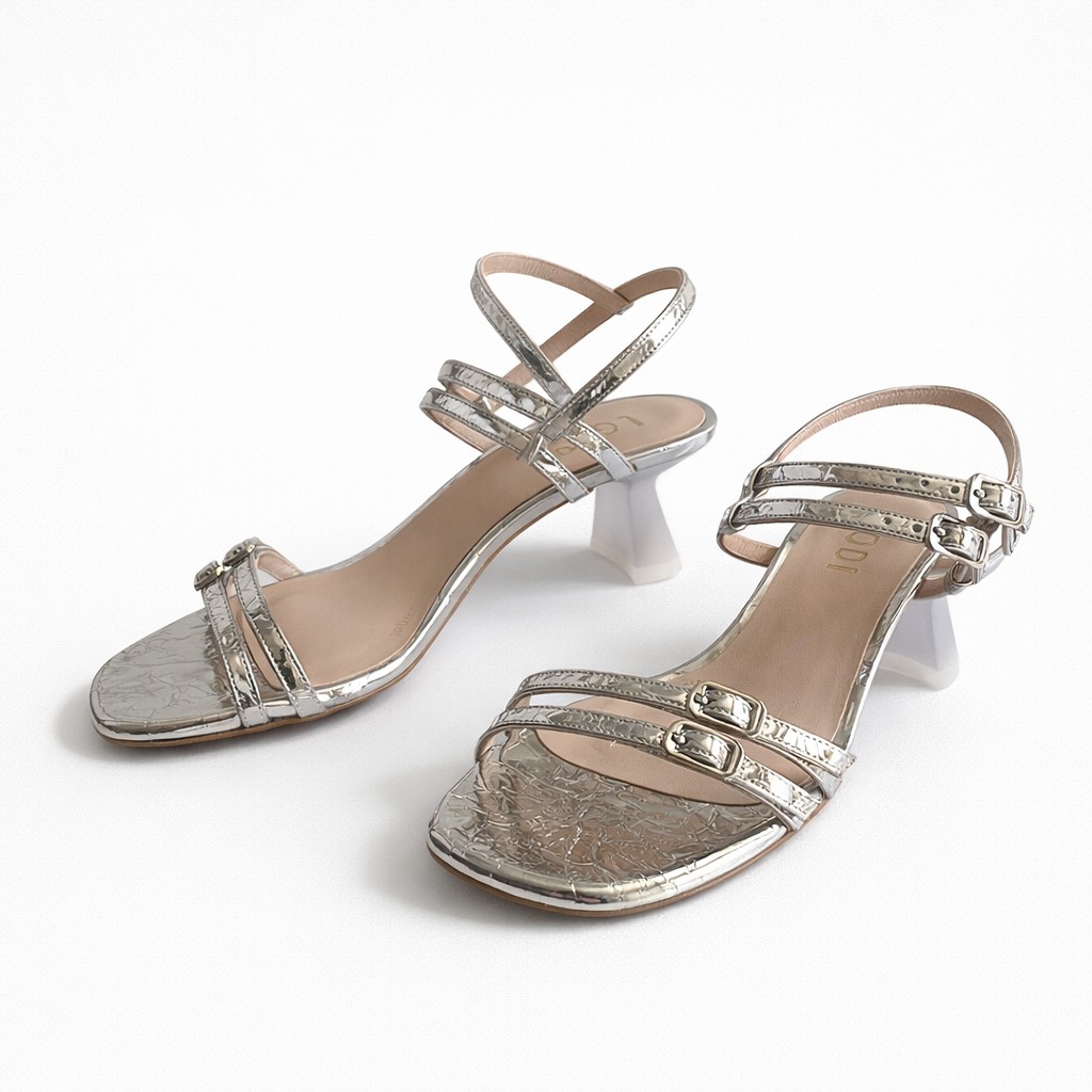 NUEVA COLECCIÓN. (zapato de muestra) Sandalia plata brillo (copia) - Imagen 3