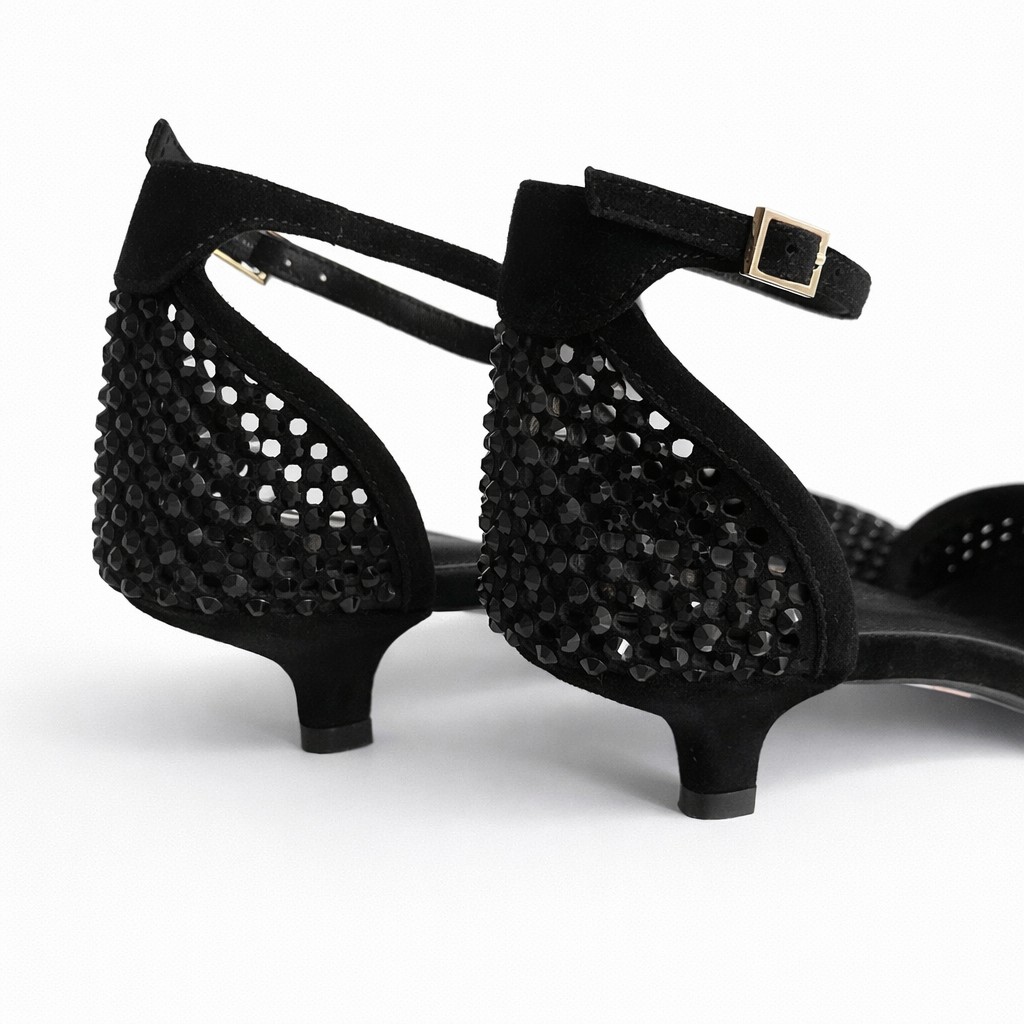 NUEVA COLECCCIÓN. (zapato de muestra) Zapato ante brillos negro - Imagen 2