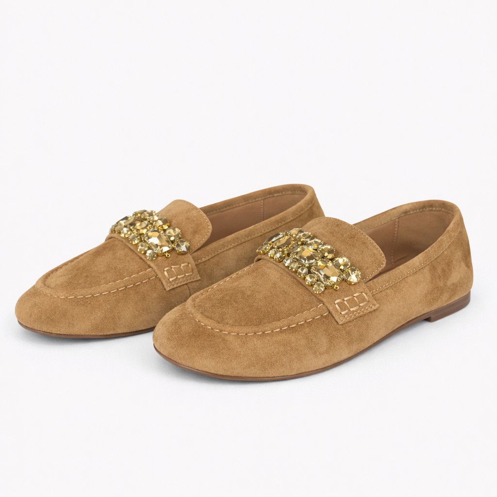 NUEVA COLECCIÓN. (zapato de muestra) Mocasín ante joya - Imagen 2