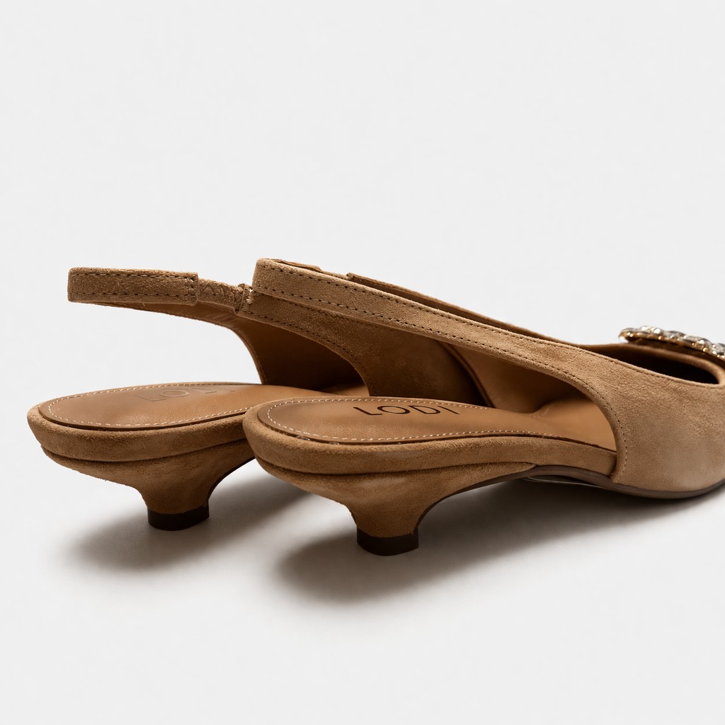 NUEVA COLECCIÓN. (zapato de muestra) Salón destalonado joya arena - Imagen 2