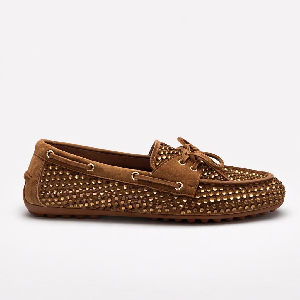 NUEVA COLECCIÓN. (zapato de muestra) Mocasín camel ante - Imagen 2