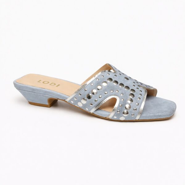 NUEVA COLECCIÓN. (zapato de muestra). Sandalia mule ante