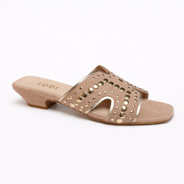 NUEVA COLECCIÓN. (zapato de muestra) Sandalia mule rosa palo