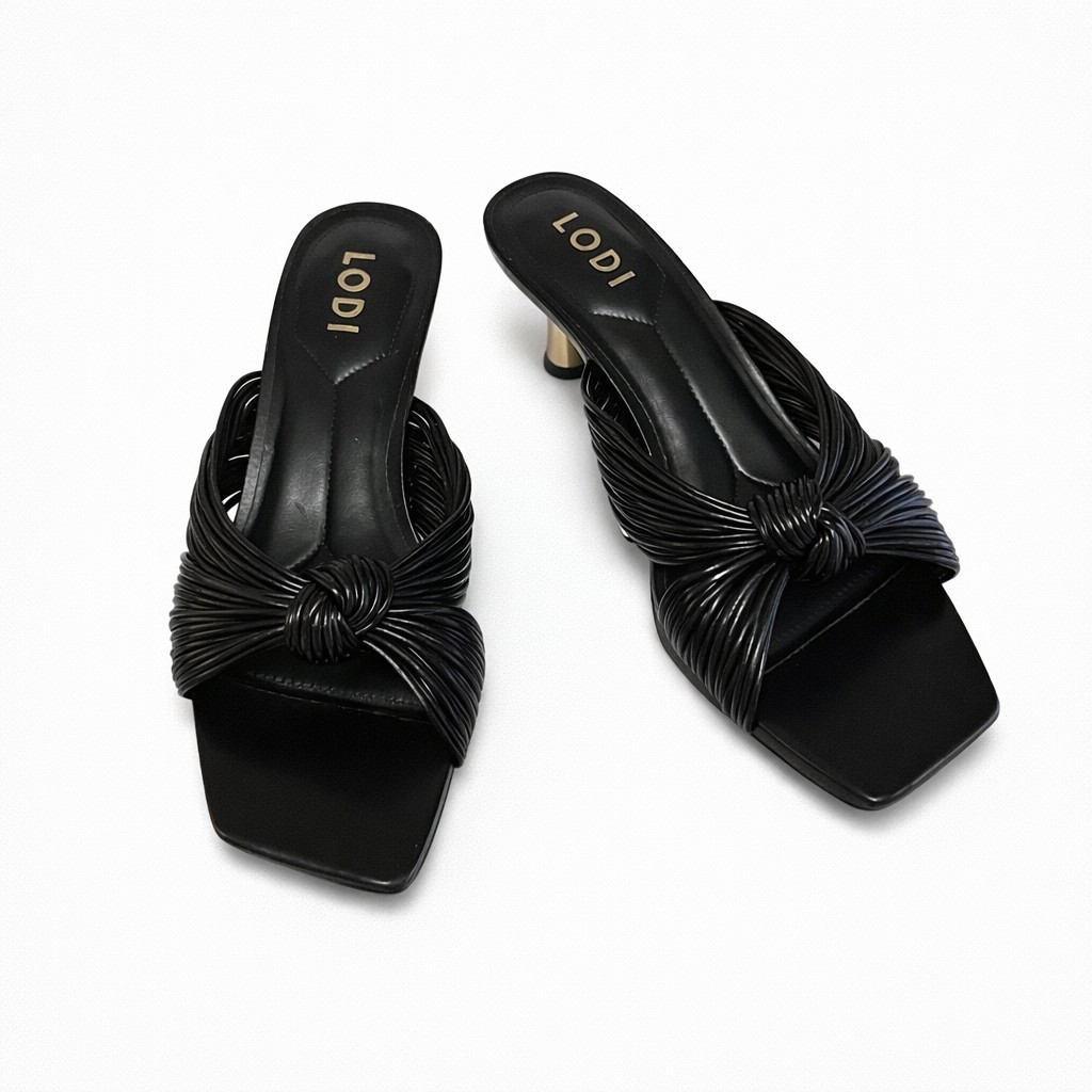 NUEVA COLECCIÓN. (zapato de muestra) Sandalia nudo negra. - Imagen 3