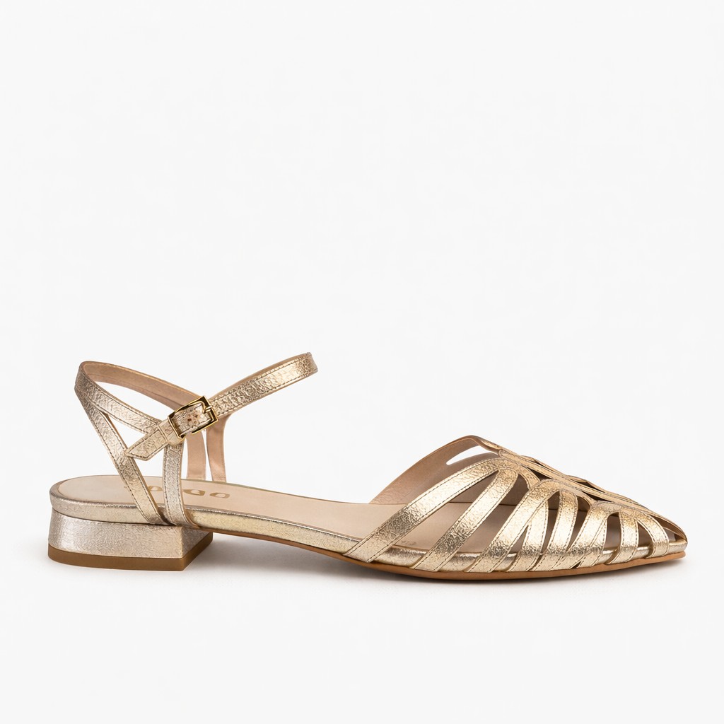 NUEVA COLECCIÓN. (zapato de muestra) Sandalia red oro