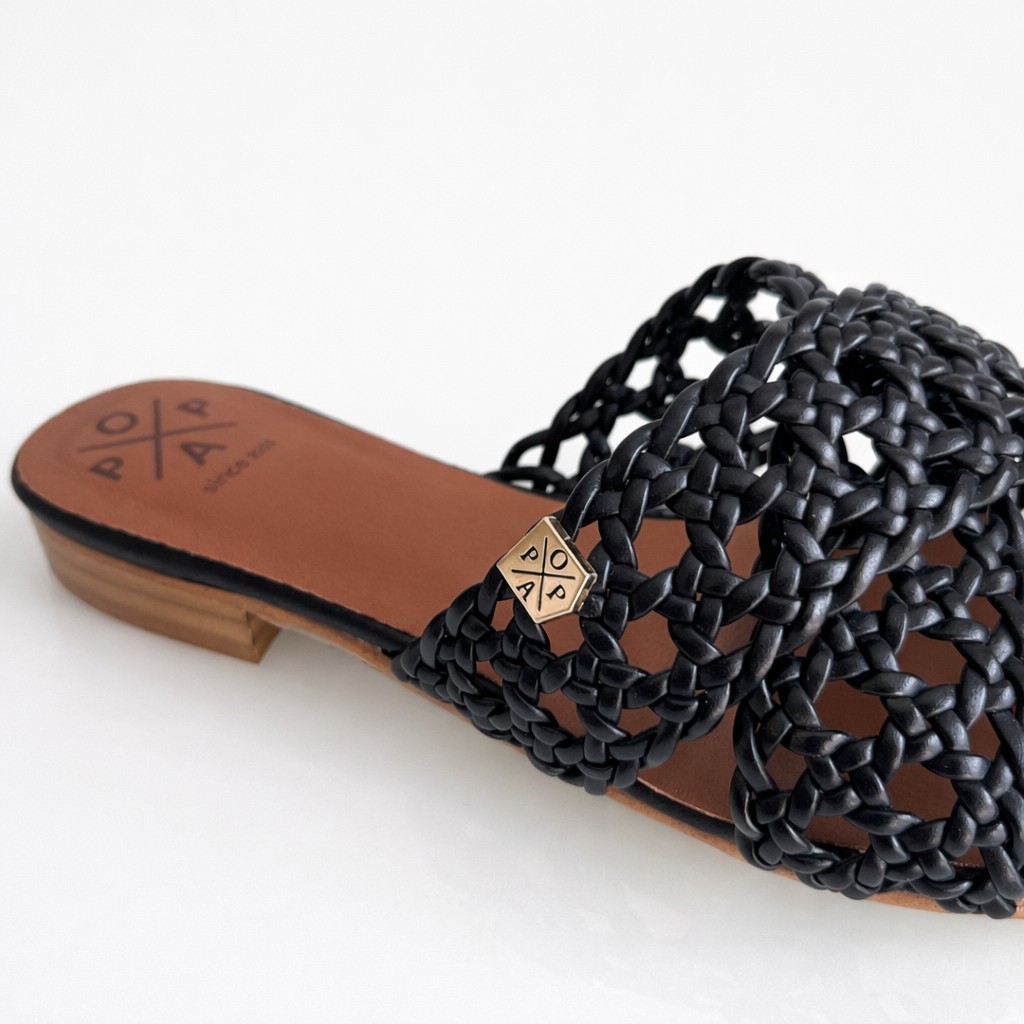 Mule negra trenzada - Imagen 3