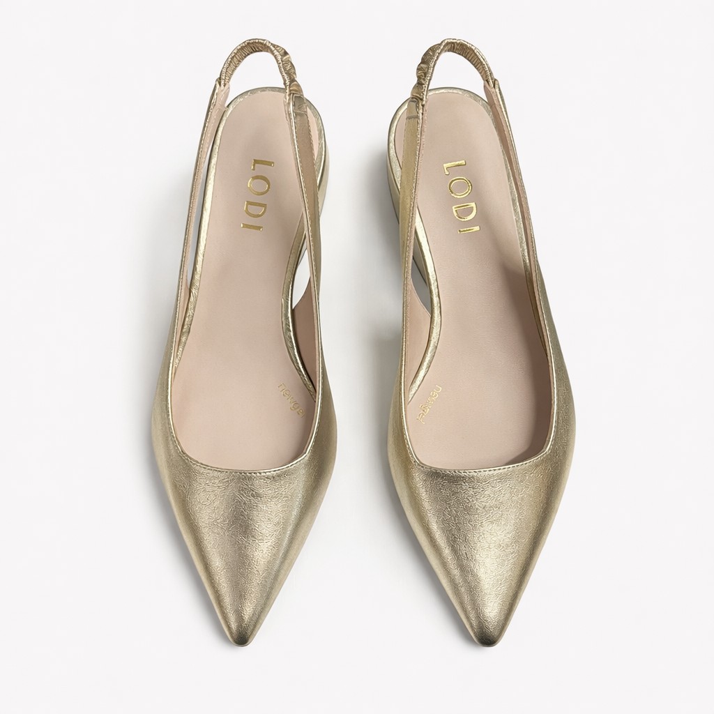 NUEVA COLECCIÓN. (zapato de muestra) Zapato destalonado oro - Imagen 4