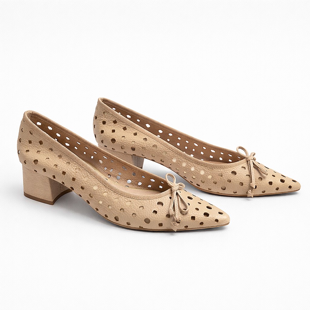NUEVA COLECCIÓN. (zapato de muestra) Zapato calado beige - Imagen 3