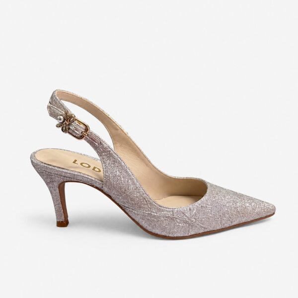 NUEVA COLECCIÓN (zapato de muestra) Salón destalonado plata