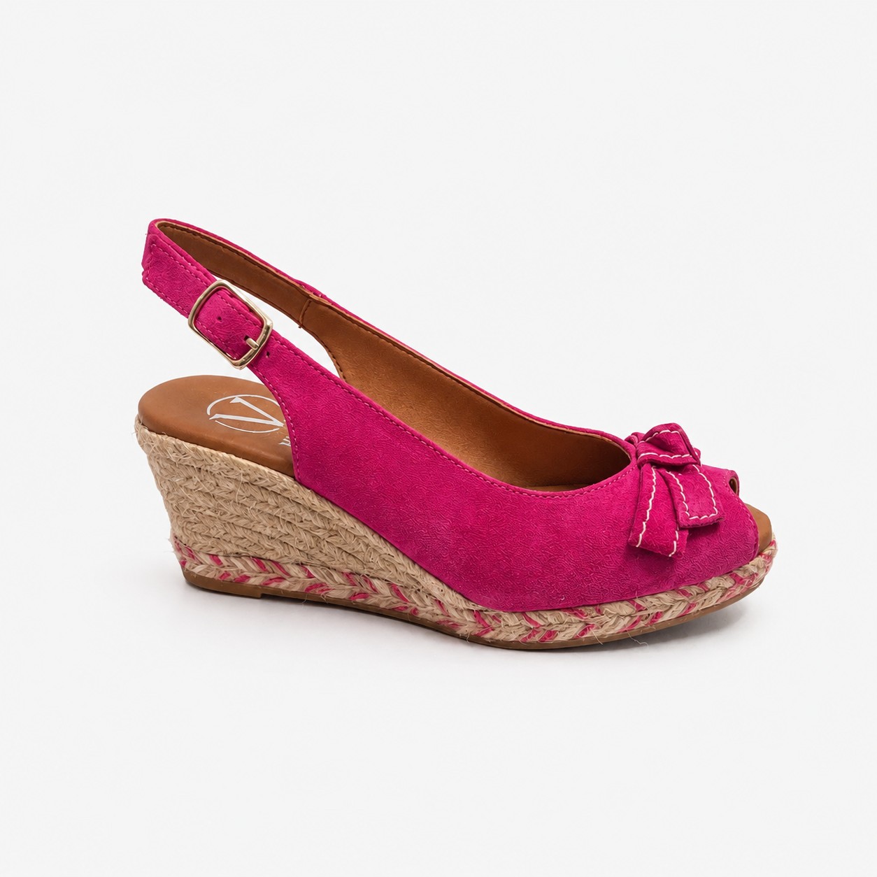 CUÑA yute fucsia lazo, cuña trenza
