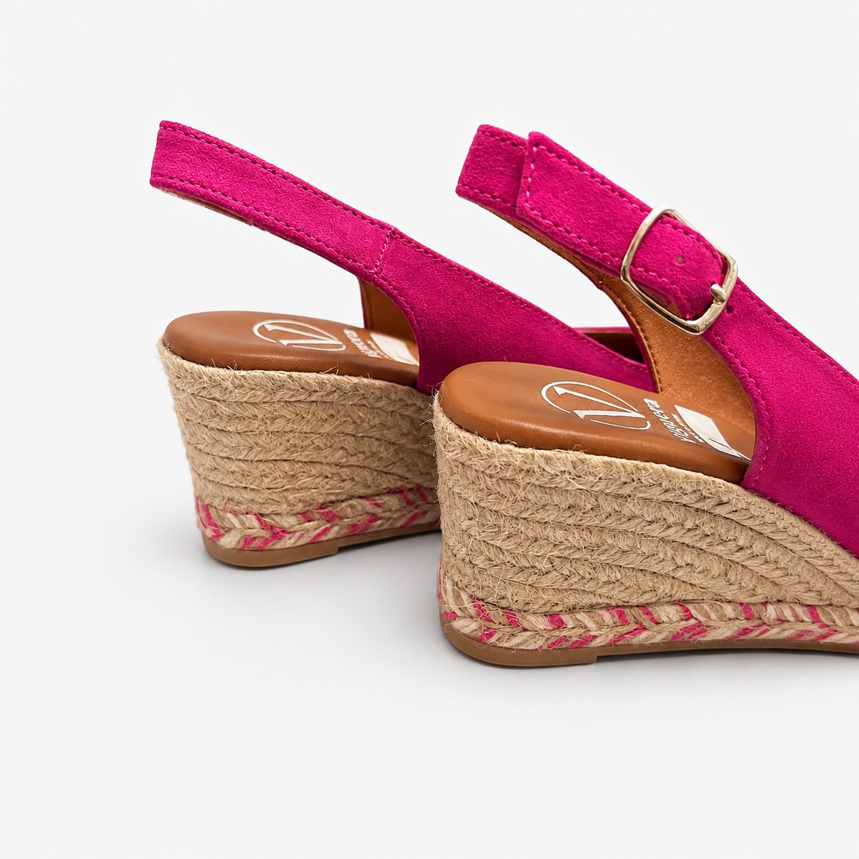 CUÑA yute fucsia lazo, cuña trenza - Imagen 3