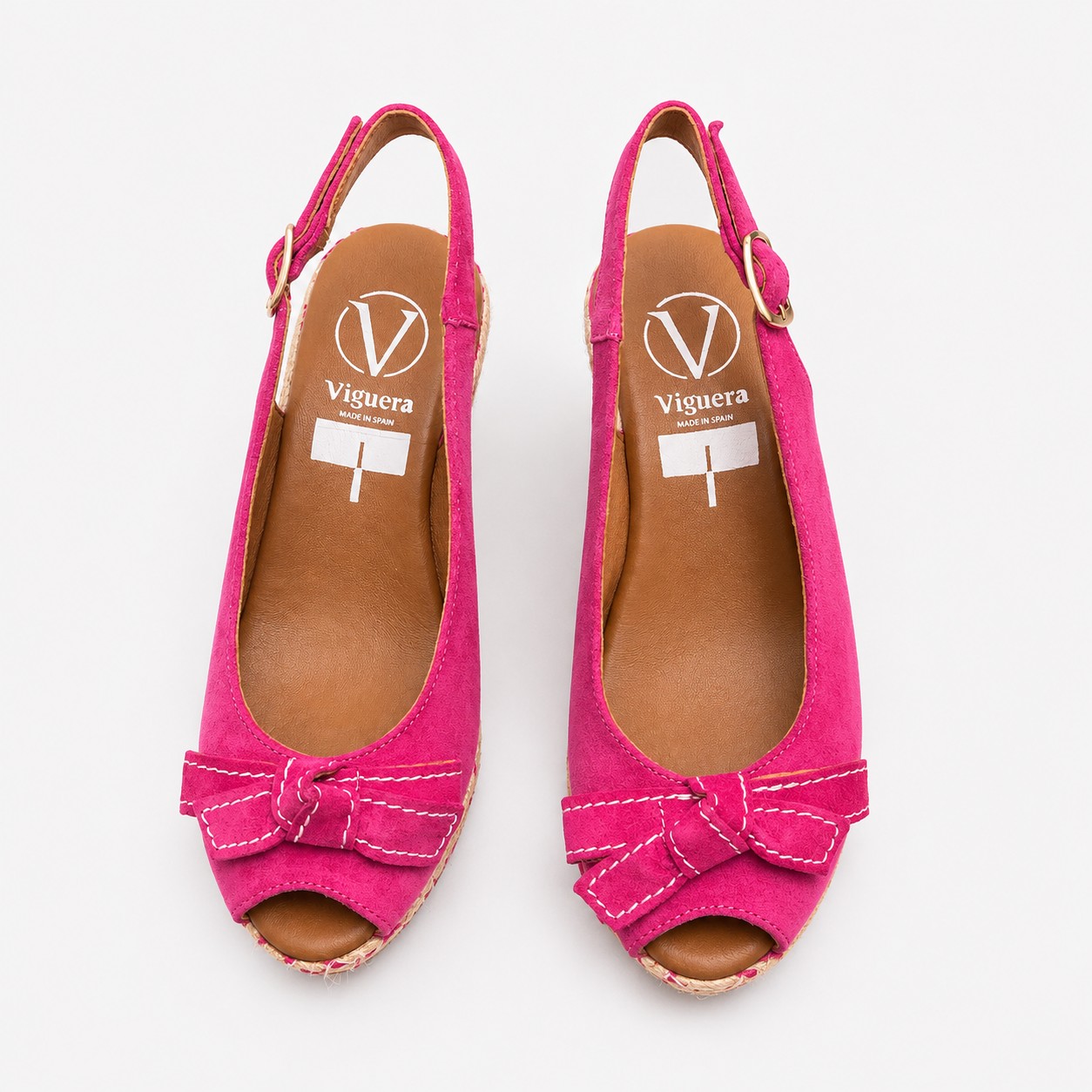 CUÑA yute fucsia lazo, cuña trenza - Imagen 4