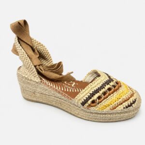 Alpargata cuña yute multicolor cintas