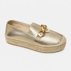Alpargata cuña plana oro