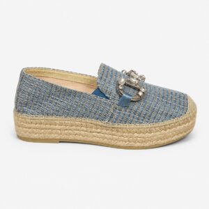 Alpargata yute tipo mocasín azul denim