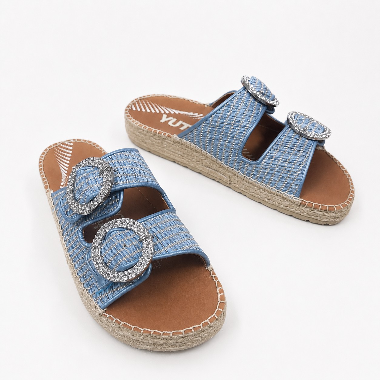 Sandalia yute plana denim - Imagen 2