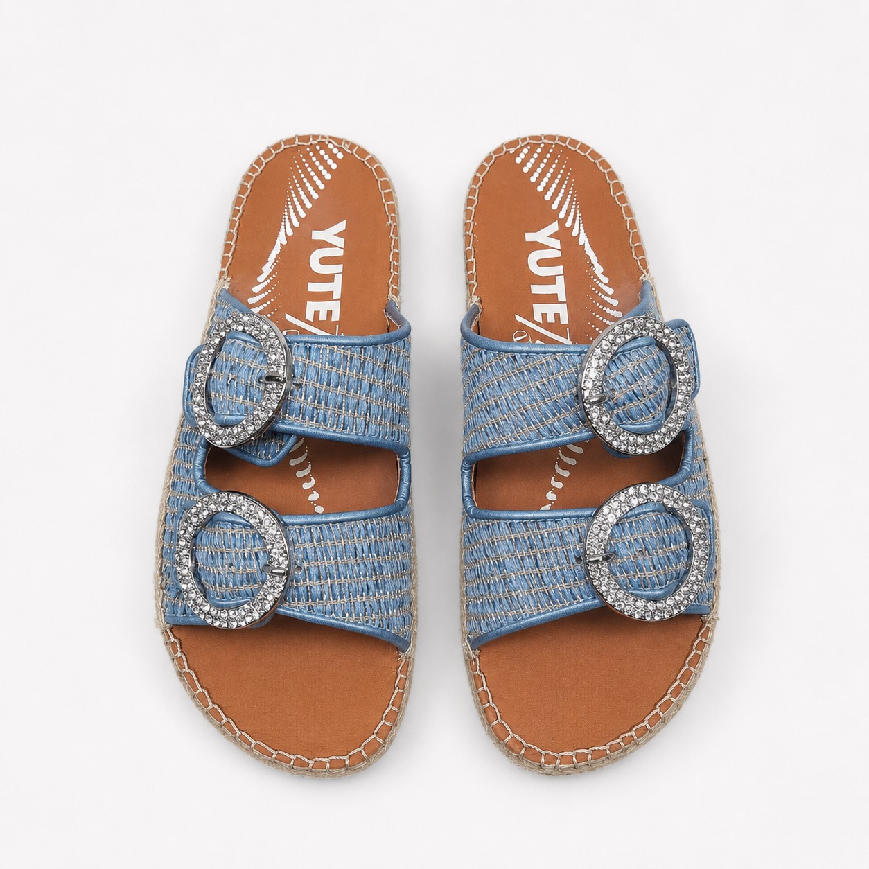 Sandalia yute plana denim - Imagen 3