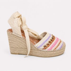 Cuña yute cintas multicolor
