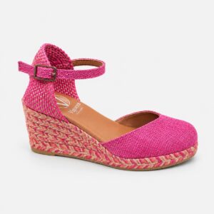 Alpargata cuña yute fucsia