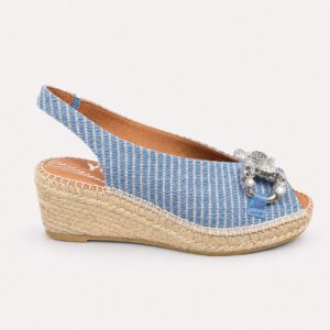 Alpargata cuña yute azul