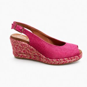Sandalia yute cuña fucsia
