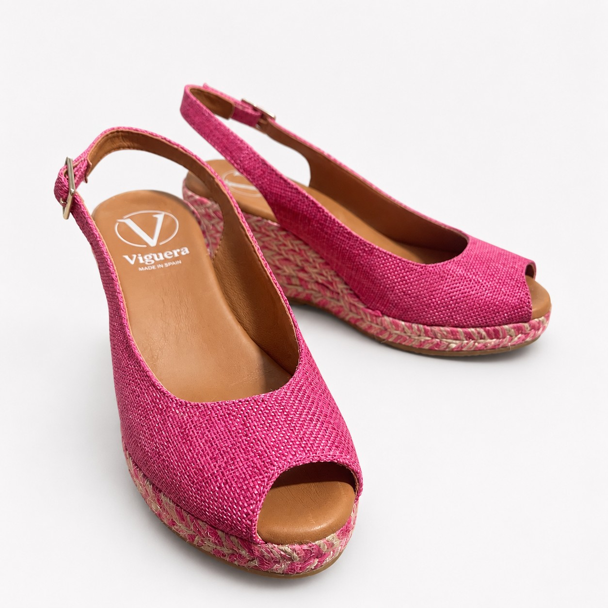 Sandalia yute cuña fucsia - Imagen 2