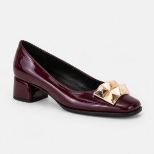 Zapato charol burdeos tacón bajo LODI