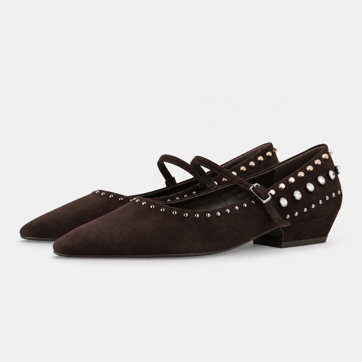NUEVA COLECCIÓN. Bailarina ante chocolate pedrería. (zapato de muestra) - Imagen 4