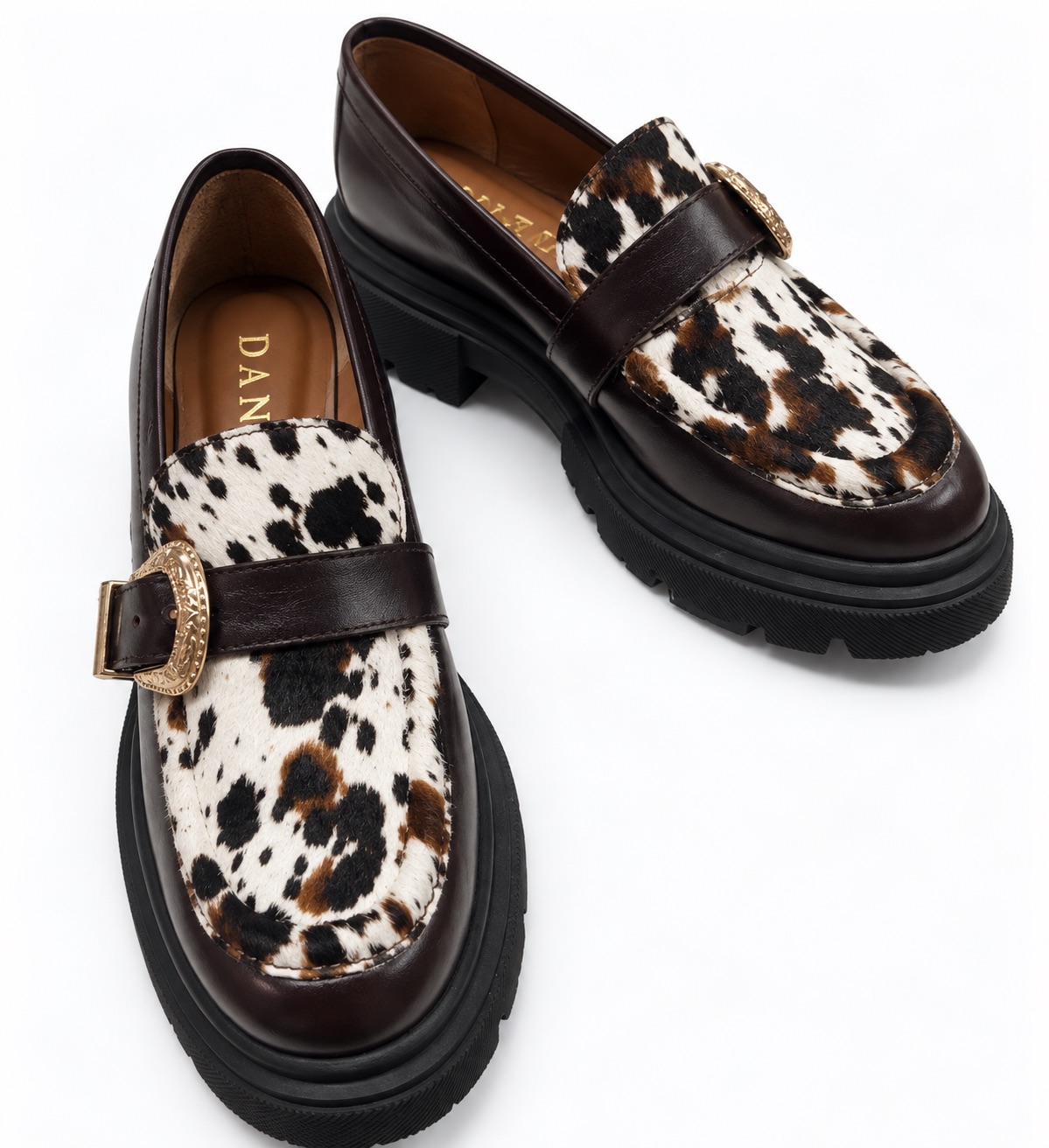 Mocasín choco y print. DANIELA SHOES. número 37, zapato de muestra - Imagen 5