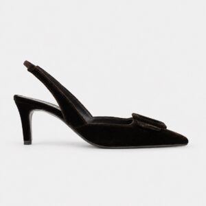 NUEVA COLECCIÓN. SAlón terciopelo chocolate. (zapato de muestra)